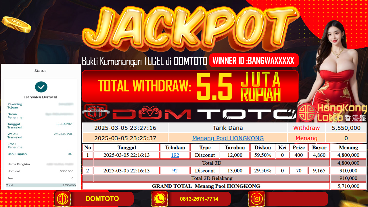 JACKPOT TOGEL HONGKONG 5 MARET 2025